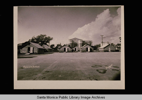 Jefferson School bungalows across from the First Christian Church at 609 Arizona Avenue, Santa Monica, Calif