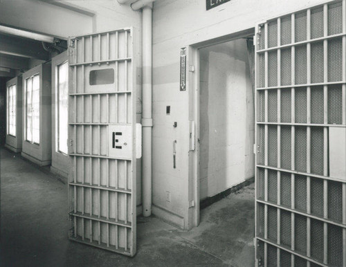 Interior of the Santa Monica City Hall Jail Wing designed by architects Joseph M. Estep and Donald B. Parkinson built with PWA funds in 1938-1939