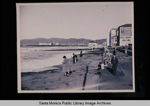 Tide studies showing the Del Mar Club at high tide with tide at 7.5 feet at 8:55 AM on January 6, 1939