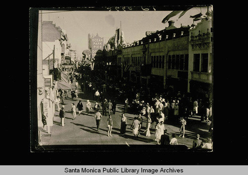 Ocean Park Pier, Dome Theatre and Fleischer's Cafe, Santa Monica, Calif