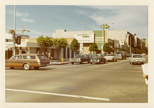 West side of Fourth Street (1300 block), looking south from Santa Monica Blvd. on Febuary 14, 1970