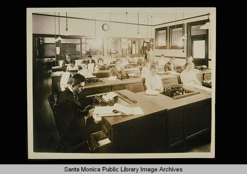 Typing class, Santa Monica High School