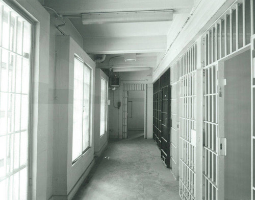 Interior of the Santa Monica City Hall Jail Wing designed by architects Joseph M. Estep and Donald B. Parkinson built with PWA funds in 1938-1939