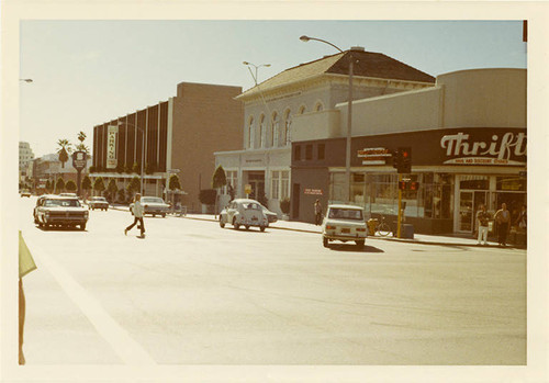 West side of Fourth Street (1200 block), looking south from Wilshire Blvd. on Febuary 14, 1970