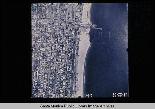 Fairchild Aerial Surveys photography of the Santa Monica coastline south to north from Rand and City Hall to Idaho Avenue (Job# VII LA 23) flown November 22, 1957