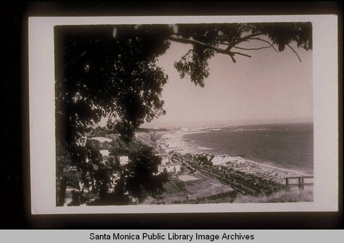 Postcard of the Santa Monica Pier and Santa Monica Bay from Pacific Palisades