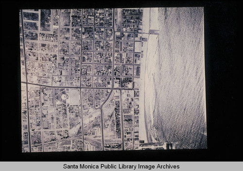 Fairchild Aerial Surveys photography of the Santa Monica coastline north to south from the Santa Monica Pier to Santa Monica High School and Pico Blvd. and the Crystal Pier and Hollister Avenue (Job #C235-B10) flown June 1928