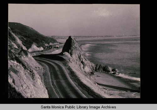 Castle rock on the coast road near Santa Monica