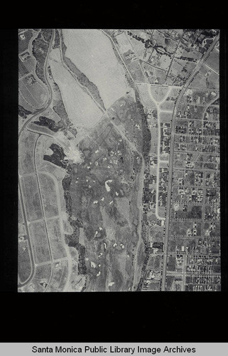 Aerial survey of the City of Santa Monica north to south (north on right side of the image) San Vicente Blvd. to the Brentwood Country Club (Job#C235-E1) flown in June 1928