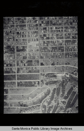 Aerial survey of the City of Santa Monica north to south (north on right side of the image) Marguerita Avenue to Washington Avenue including Franklin School on Montana Avenue (Job#C235-F4) flown in June 1928