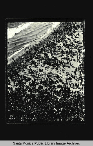 Santa Monica Beach crowd