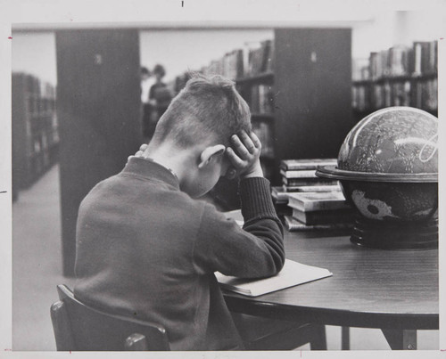 Boy reading a book