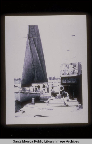 Sailboat, the Bay Queen, at Santa Monica Pier