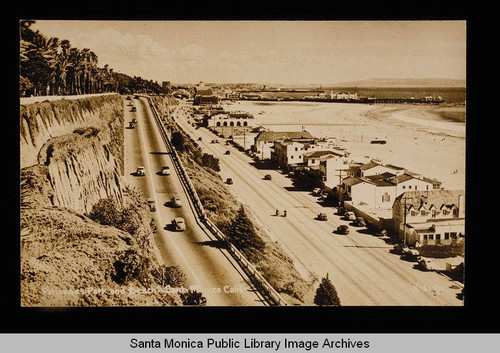 California Incline and Gold Coast beach homes on Palisades Beach Road, Santa Monica, Calif