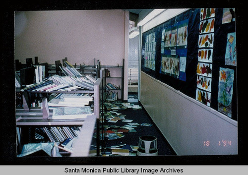 Northridge earthquake, Santa Monica Public Library, Main Library, Children's Department, second floor, January 17, 1994