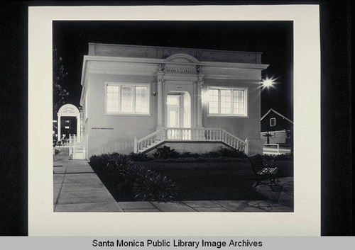 Ocean Park Branch Library, 2601 Main Street, Santa Monica, Calif., opened in 1918