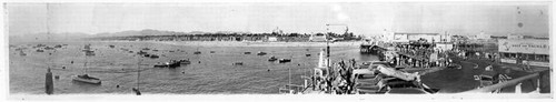 Panorama of the Santa Monica Pier and Yacht Harbor