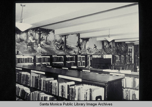 The Children's Room in the Santa Monica Public Library (503 Santa Monica Blvd.) with murals by Eulalie Banks Wilson