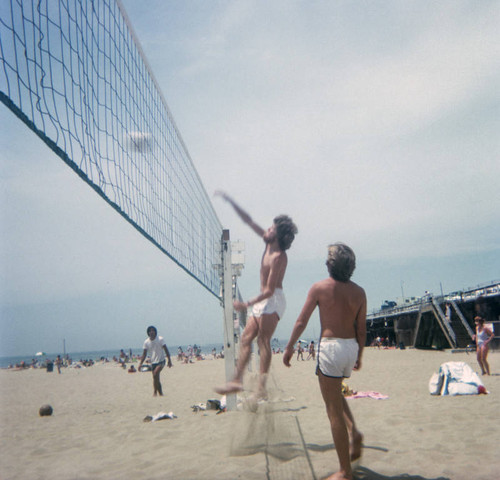 Beach volleyball near Santa Monica Pier