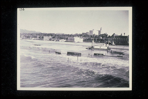 Dredging the lagoon in front of the Deauville Club, Santa Monica, Calif., January 6, 1939