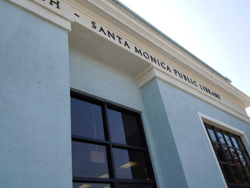 Ocean Park Branch Library fascia signage facing Second Street, installed April 18, 2011