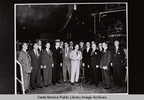 EAL Management team at the Santa Monica Douglas Aircraft Co. plant inspecting the first EAL DC-7B on April 18, 1955