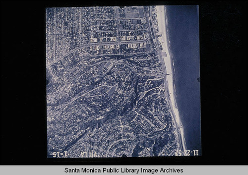 Fairchild Aerial Surveys photography of the Santa Monica Coastline south to north from San Vicente Blvd. to Pacific Palisades (Job# VII LA 15) flown November 22, 1957