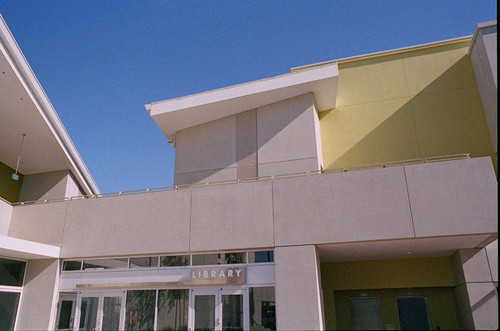 North courtyard entry at the new Main Library designed by Architects Moore, Ruble, Yudell opened at 601 Santa Monica Blvd., January 7, 2006