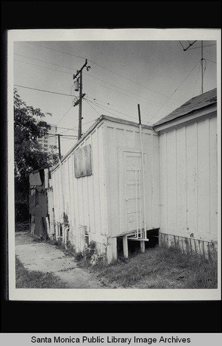 Exterior detail of bathroom, Shotgun house, 2712 Second Street, Ocean Park, Calif. looking northwest, built pre-1900