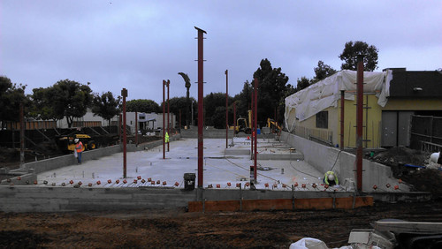 Construction of Pico Branch Library looking from the east, April 5, 2013, Santa Monica, Calif