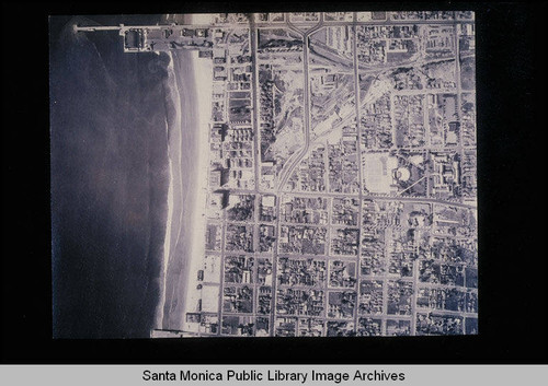 Fairchild Aerial Surveys photography of the Santa Monica coastline north to south from Colorado Avenue to the Santa Monica Pier and Ocean Park (Job #C164-5) flown January 1928