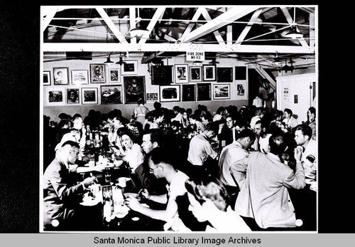 Mess hall photograph for a "Food Story" written for the "Douglas Airview News" (published by the Douglas Aircraft Company)
