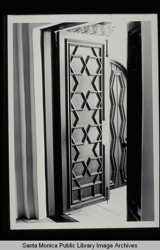 Door to the Villa Aurora on Paseo Miramar, Pacific Palisades, Calif., built in 1928