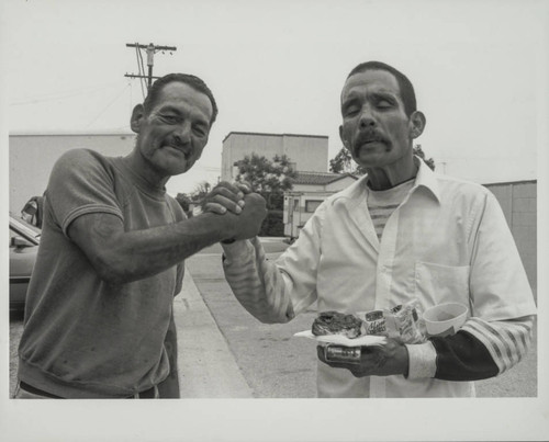 Two men at St. Joseph Center, Venice, Calif