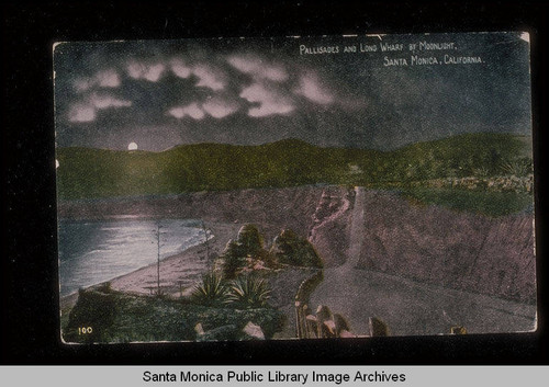 Palisades and the Long Wharf by moonlight, Santa Monica, Calif