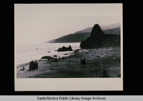 Bathers and seascape, Santa Monica, Calif