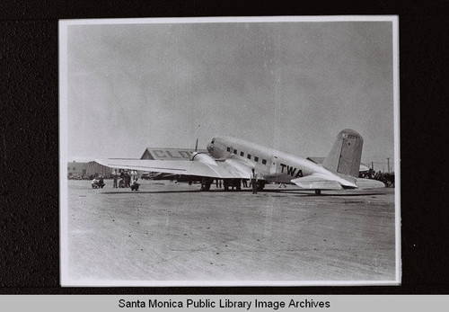 Douglas Aircraft Company DC-1 (TWA U.S. Mail) first flight on July 1, 1933 from Clover Field Airport, Santa Monica, Calif