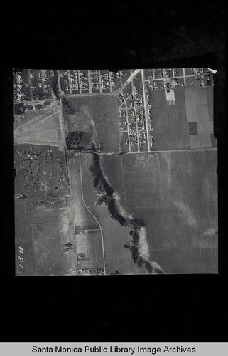 Aerial Survey of the City of Santa Monica west to east over Clover Field (west on left side of image) (Job # 6233-4) flown January 5, 1940
