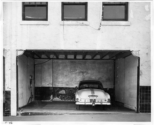 Pontiac parked at the construction site of Pacific Ocean Park, Santa Monica, Calif