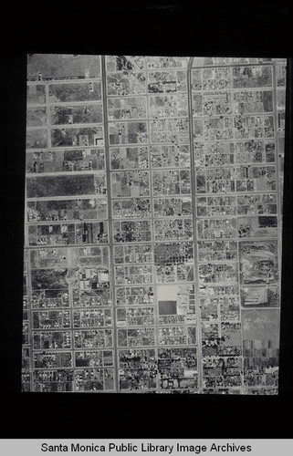 Aerial survey of the City of Santa Monica north to south (north on right side of the image) Washington Avenue to Colorado Avenue including the Douglas Aircraft Company on Wilshire Blvd. and McKinley School on Santa Monica Blvd (Job#C235-F6) flown in June 1928