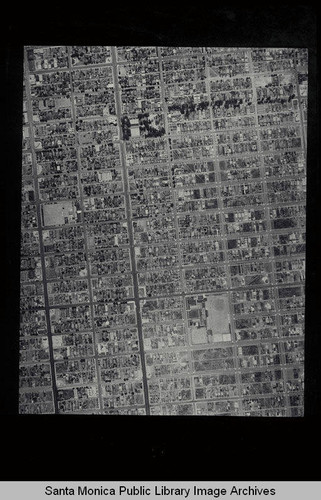 Aerial survey of the City of Santa Monica north to south (north on right side of the image) Montana Avenue to Santa Monica Blvd. including Lincoln Junior High School on California Avenue and Madison School on Arizona Avenue (Job#C235-D6) flown in June 1928