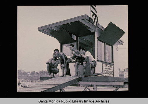 Lifeguard Station on Santa Monica Beach, Calif