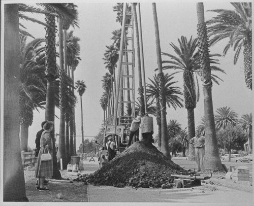 Core drilling in Palisades Park as part of the City of Santa Monica's "Slide Prevention Program."