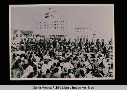 Mr. Muscle Beach contestants, Santa Monica, Calif