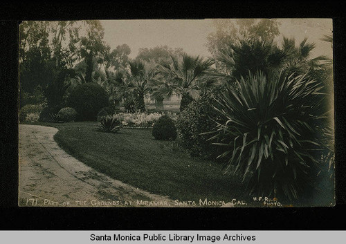 Grounds at Miramar, residence of Senator John P. Jones, Santa Monica, Calif