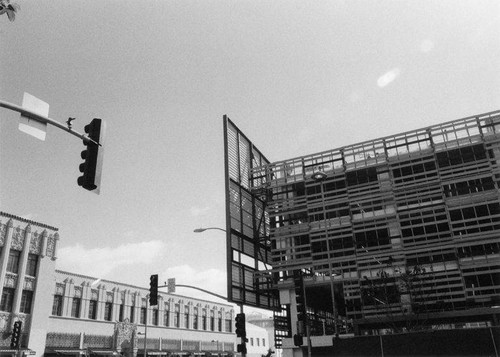 Parking garage for the new Santa Monica Place shopping mall completed August 2010 across from the Bay Builder's Exchange, 1503-1509 4th Street