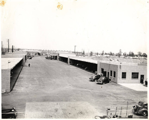 Automobiles parked in the Santa Monica City Yards