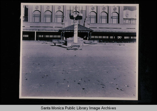 Santa Monica tide studies and the Grand Hotel facade with tide 0.3 feet at 12:35 PM on December 15, 1937