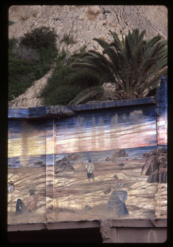 Murals painted on the "Sorrento Ruins" (Gables Hotel) Pacific Coast Highway, Santa Monica, Calif