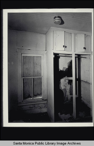 Interior of Shotgun house looking south, 2712 Second Street, Ocean Park, Calif., built pre-1900